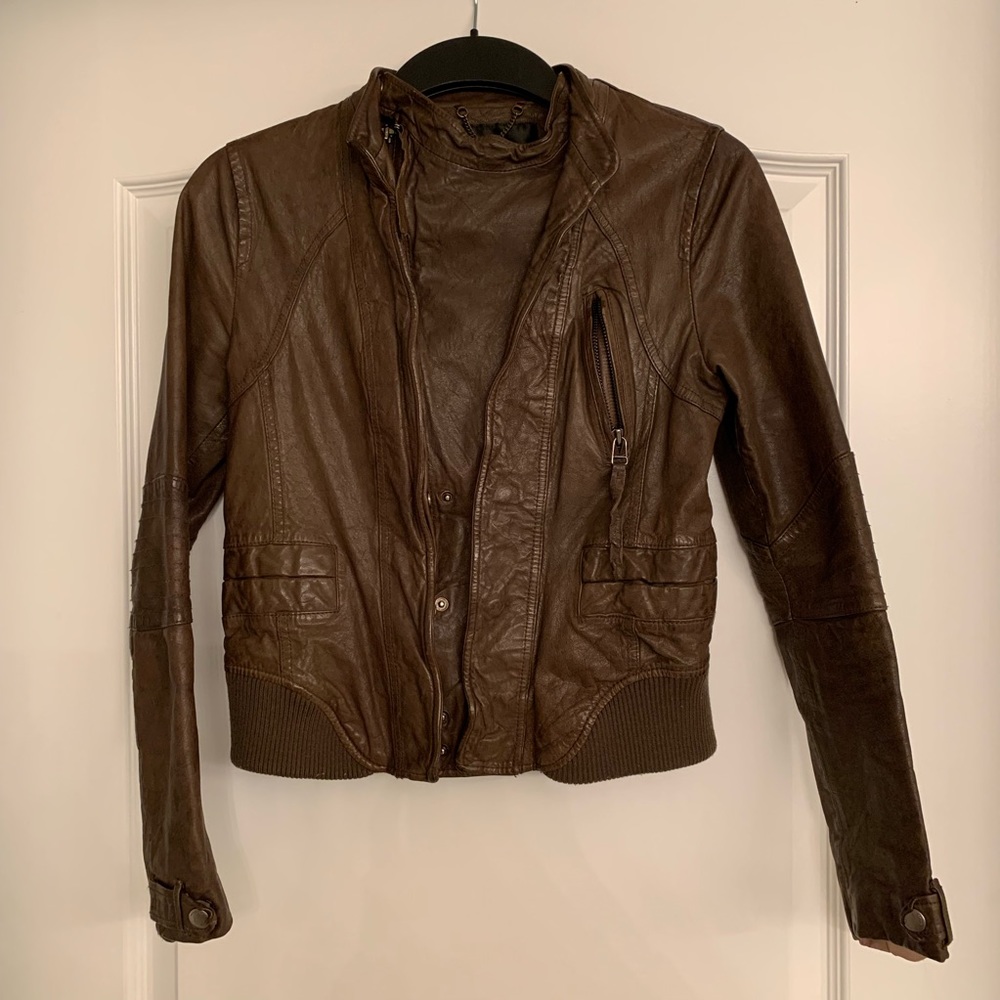Eryn Brinie Leather Moto Jacket SZ M